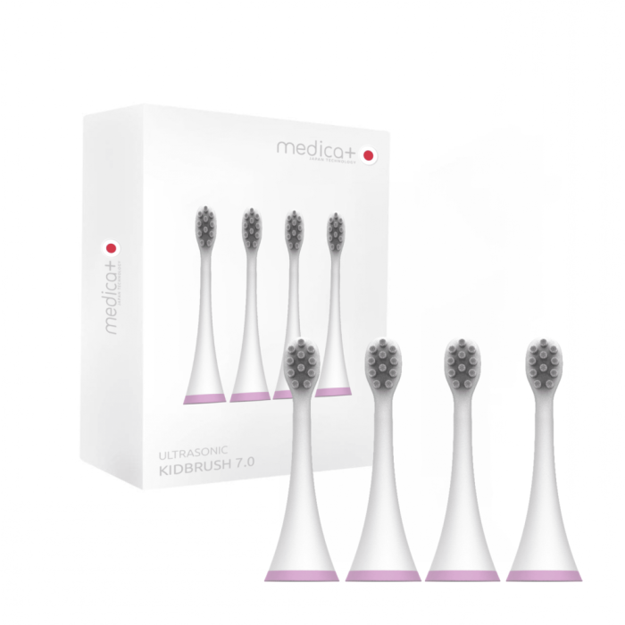 Насадки для звуковой зубной щетки (4шт) MEDICA+ KidsBrush 7.0 PINK (Япония)