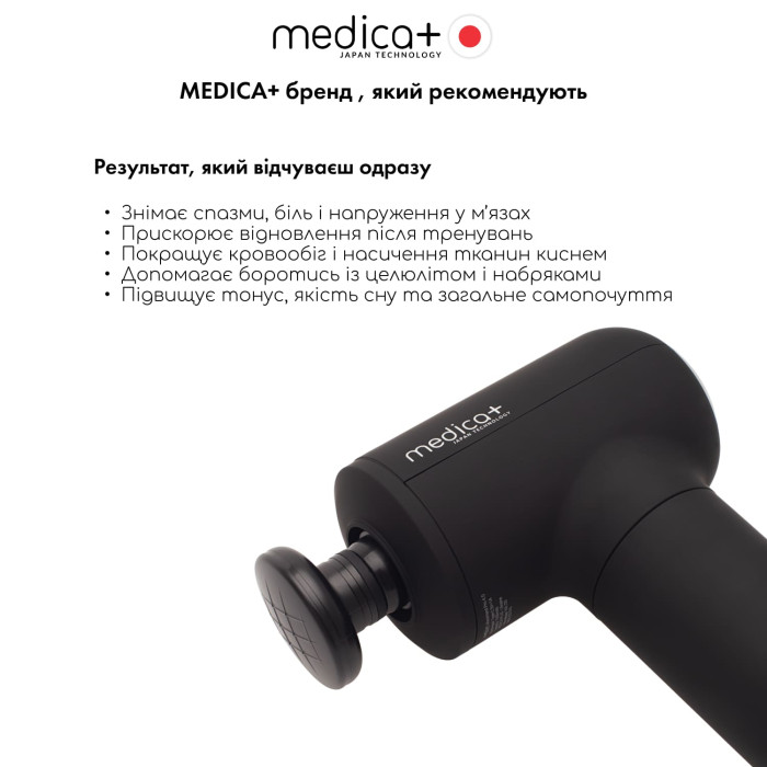 Перкуссионный ручной массажер для тела и мышц Medica+ MassHand Pro 4.0 (Япония)  фото № 2