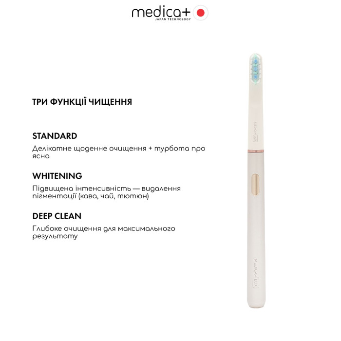 Отбеливающая звуковая зубная щетка MEDICA+ LUX 10ХN Portable Silver (Japan) фото № 3