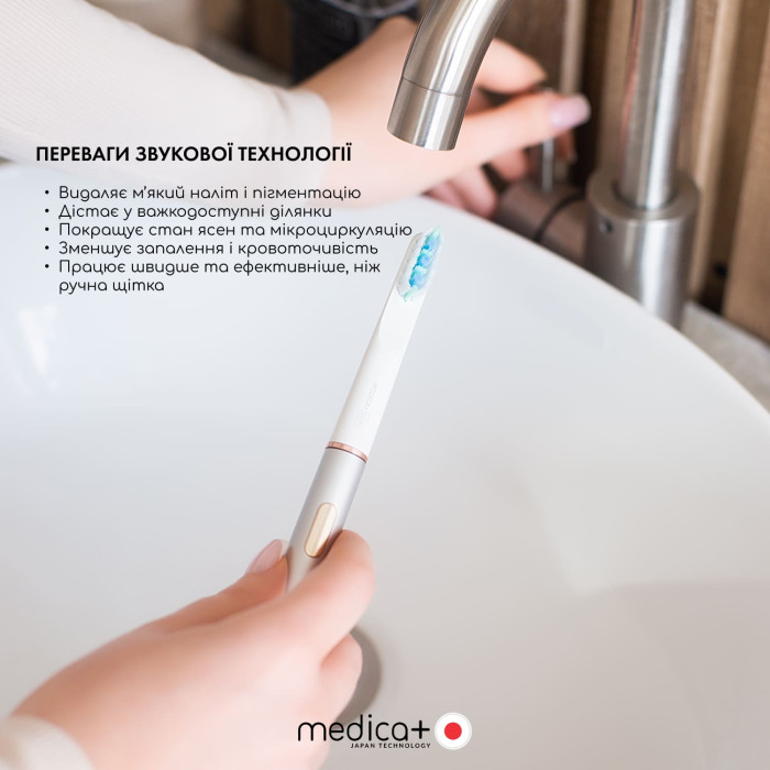 Отбеливающая звуковая зубная щетка MEDICA+ LUX 10ХN Portable Silver (Japan) фото № 4
