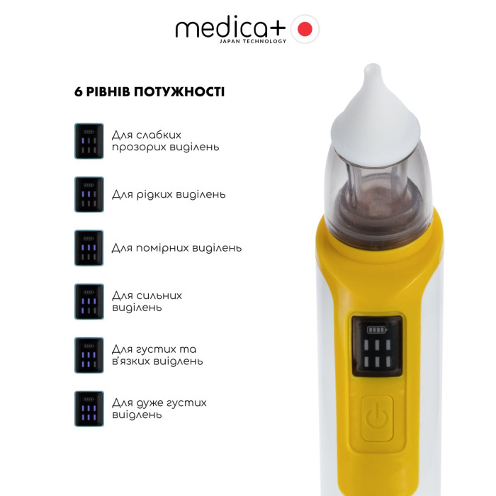 Назальний аспіратор Medica+ NOSE CLEANER 6.0 Yellow фото № 2