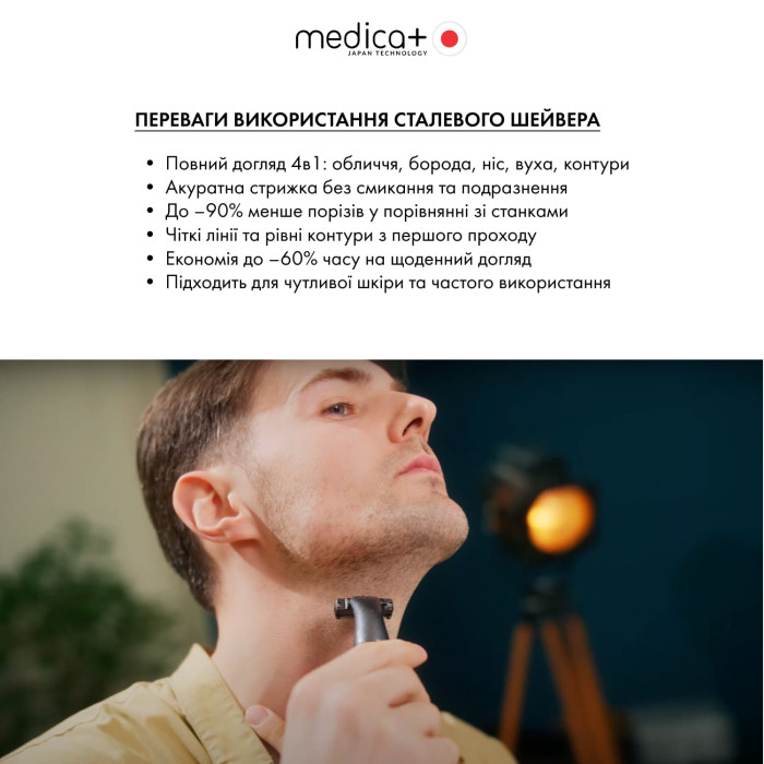 Триммер Электростанок 4в1 Medica+ Trimmer 8.0 + Насадки (2 шт) фото № 4