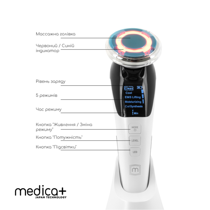 Набір Портативний дарсонваль Medica+ Darsoline 7.0 + Мікрострумовий RF Lifting Масажер для обличчя Skin Lifting 7.0 White фото № 7