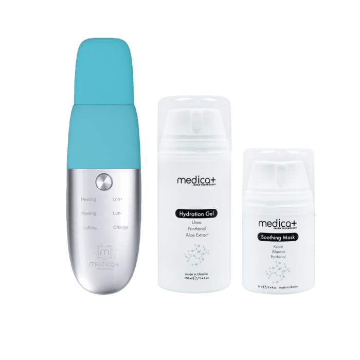 Набор Ультразвуковой скрабер для кожи лица Vibroskin 8.0 + Гидратирующий гель Hydration Gel + Успокаивающая маска для лица Soothing Mask