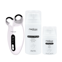 Набор Микротоковый лифтинг Skin Lifting 6.0 white + Токопроводящий гель Conductive Lifting Gel + Успокаивающая маска для лица Medica+