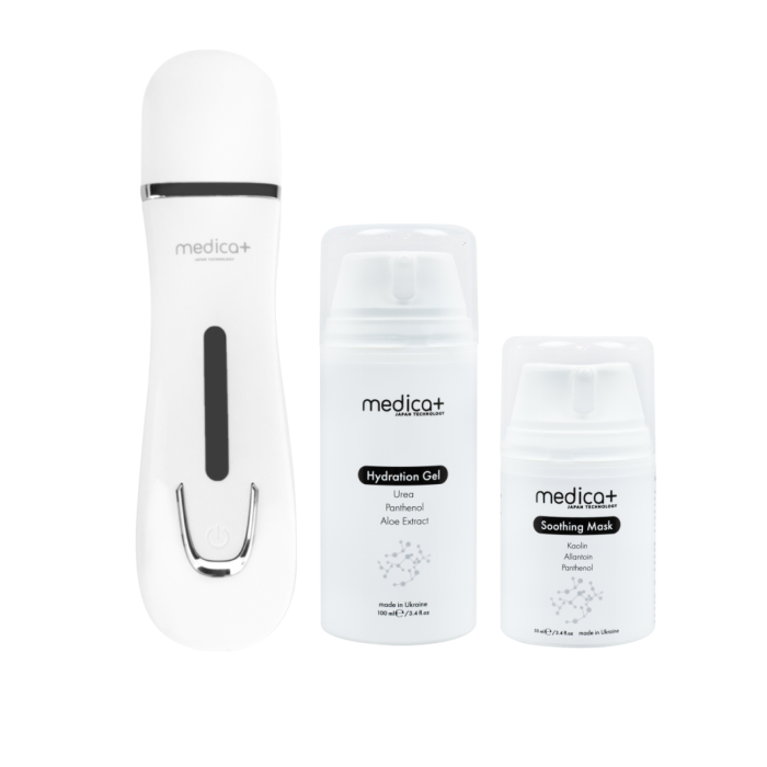 Набор Ультразвуковой скрабер для кожи лица Vibroskin 5.0 + Гидратирующий гель Hydration Gel + Успокаивающая маска для лица Soothing Mask