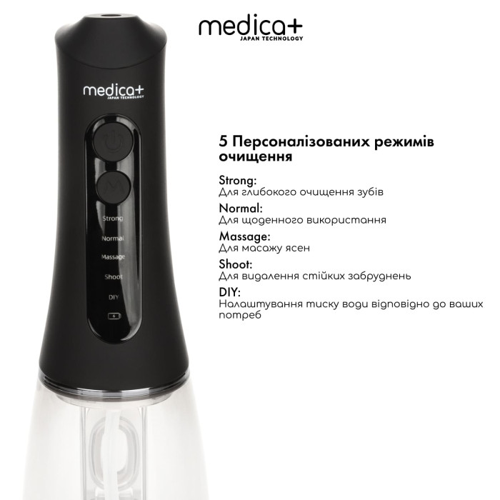 Портативний іригатор Medica+ WaterPuls 8.0 Black фото № 1