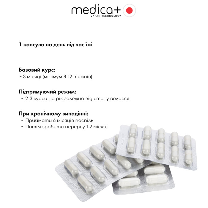 Диетическая добавка MEDICA+ Silken Hair против выпадения волос (30 капс) фото № 4