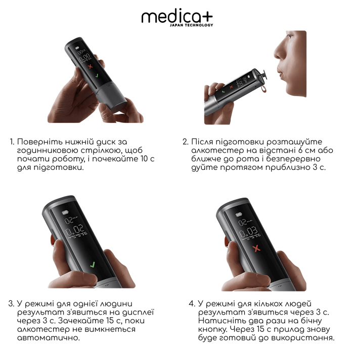 Алкотестер электрохимический MEDICA+ AlcoControl 10.0 PRO фото № 1