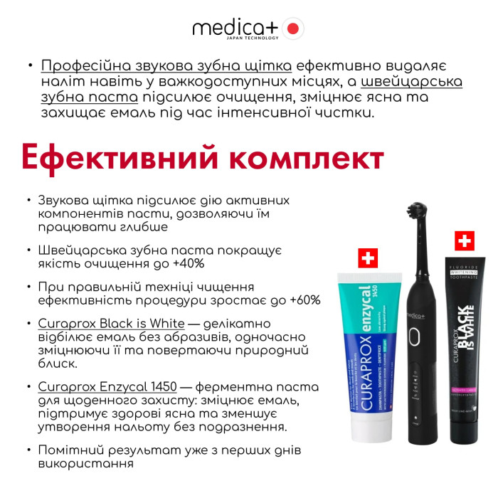Електрична зубна щітка MEDICA+ ProBrush XO Сarbon (Black) + 6 змінних насадок фото № 7