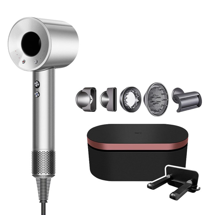 Профессиональный фен для волос Hair Pro с 5 насадками и кейсом Silver