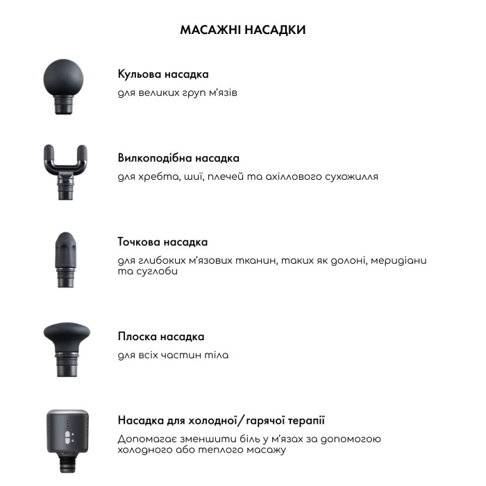Перкуссионный массажер тепло/холод для тела и мышц MassHand Pro 3.0 Warm/Cold фото № 2