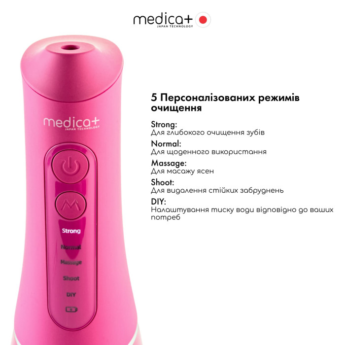 Портативний іригатор MEDICA+ WaterPuls 8.0 Fuchsia фото № 1