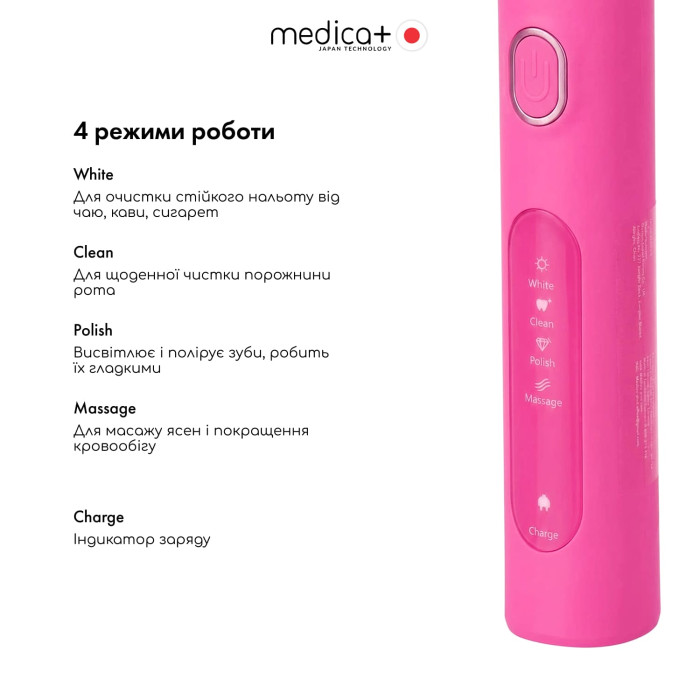 Електрична зубна щітка MEDICA+ ProBrush XO Soft Touch Fuchsia (Japan) фото № 1