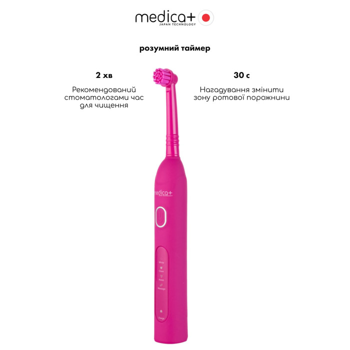 Електрична зубна щітка MEDICA+ ProBrush XO Soft Touch Fuchsia (Japan) фото № 2