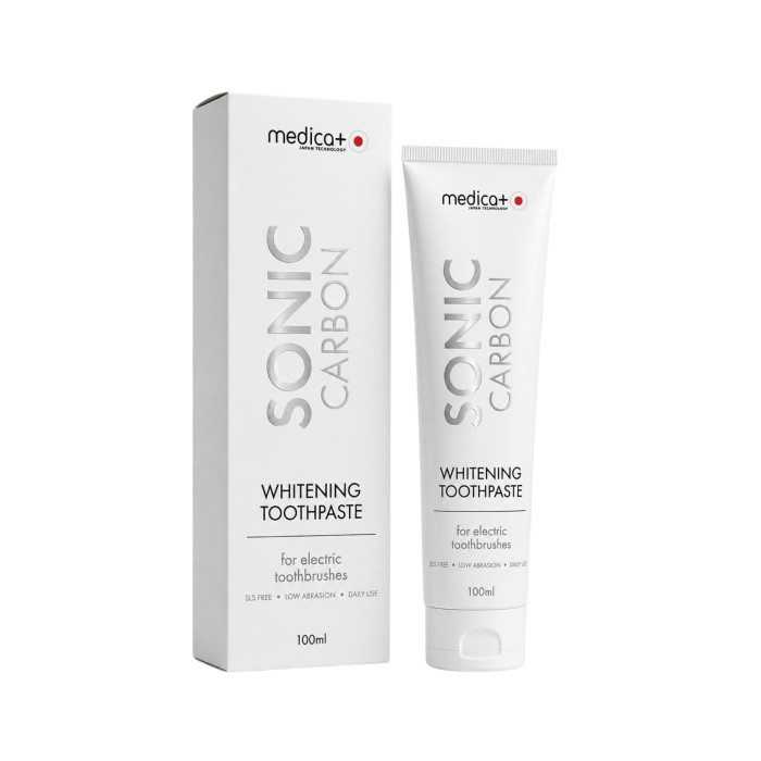 Отбеливающая зубная паста MEDICA+ Sonic-Carbon, 90 мл (для электрических зубных щеток)
