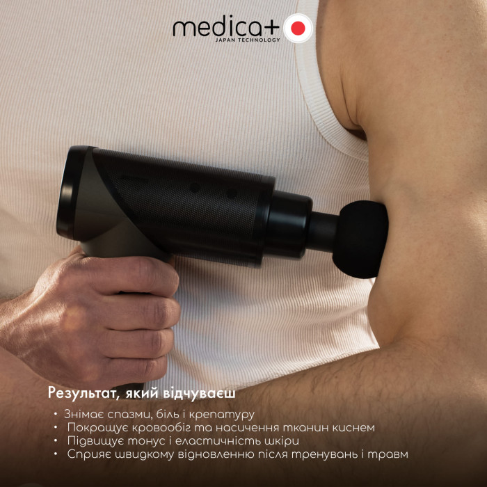 Перкусійний ручний масажер для тіла і м'язів Medica+ MassHand Pro 5.0 фото № 11