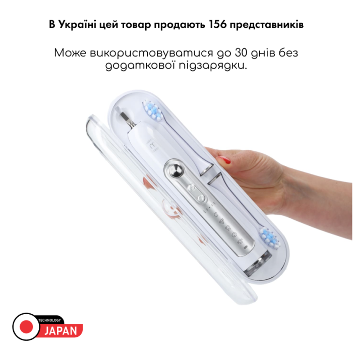 УЛЬТРАЗВУКОВАЯ ЗУБНАЯ ЩЕТКА MEDICA+ PROBRUSH 9.0 (ULTASONIC) WHITE+ НАСАДКИ WHITE (6 ШТУК) (ЯПОНИЯ) фото № 3